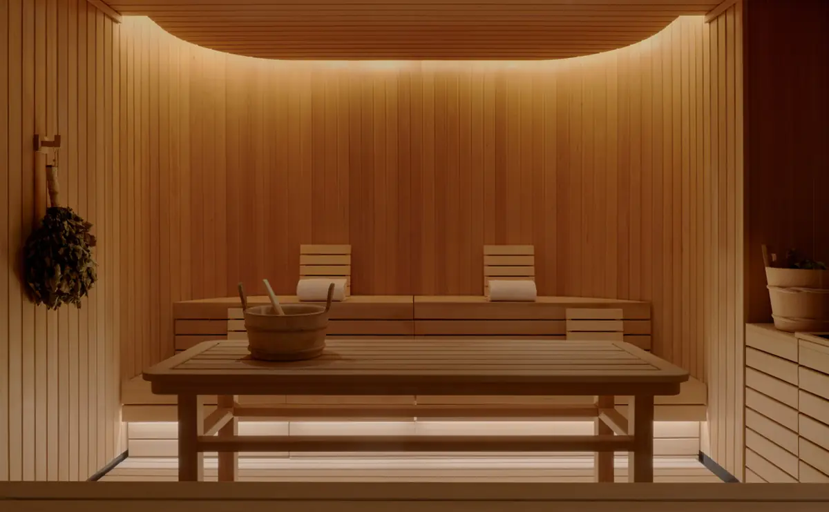 the sauna at Aman New York