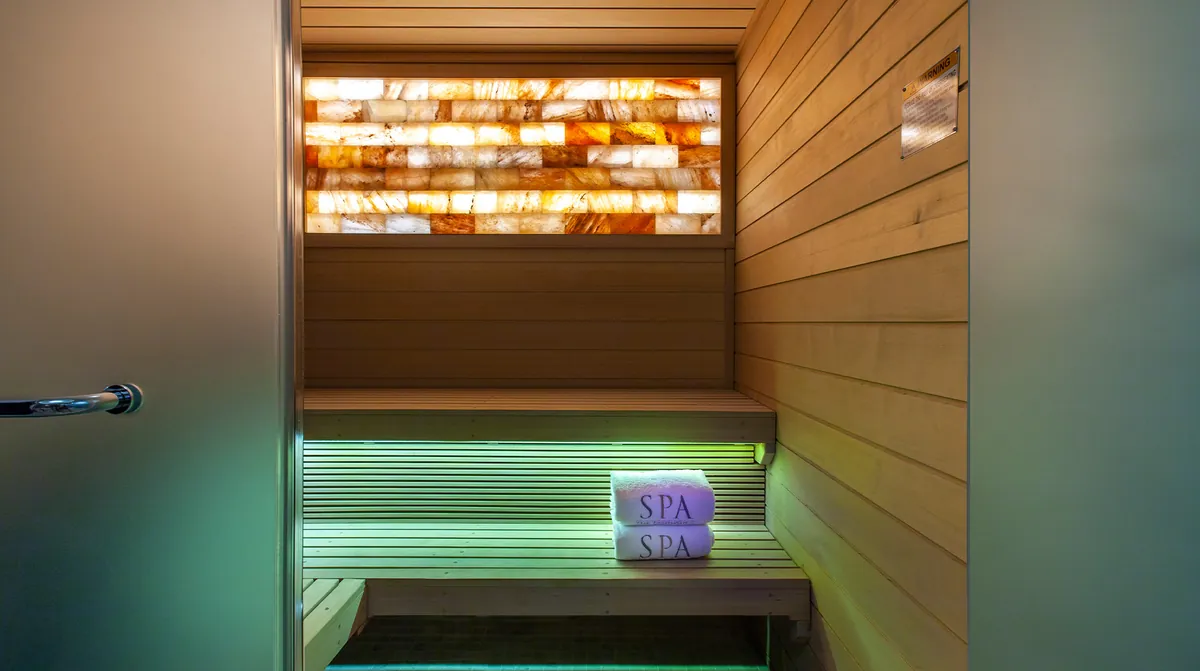 the sauna at The Peninsula Beverly Hills