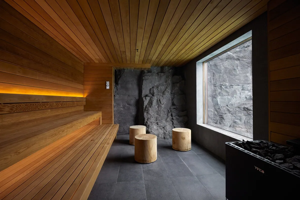 the sauna at The Retreat at Blue Lagoon Iceland