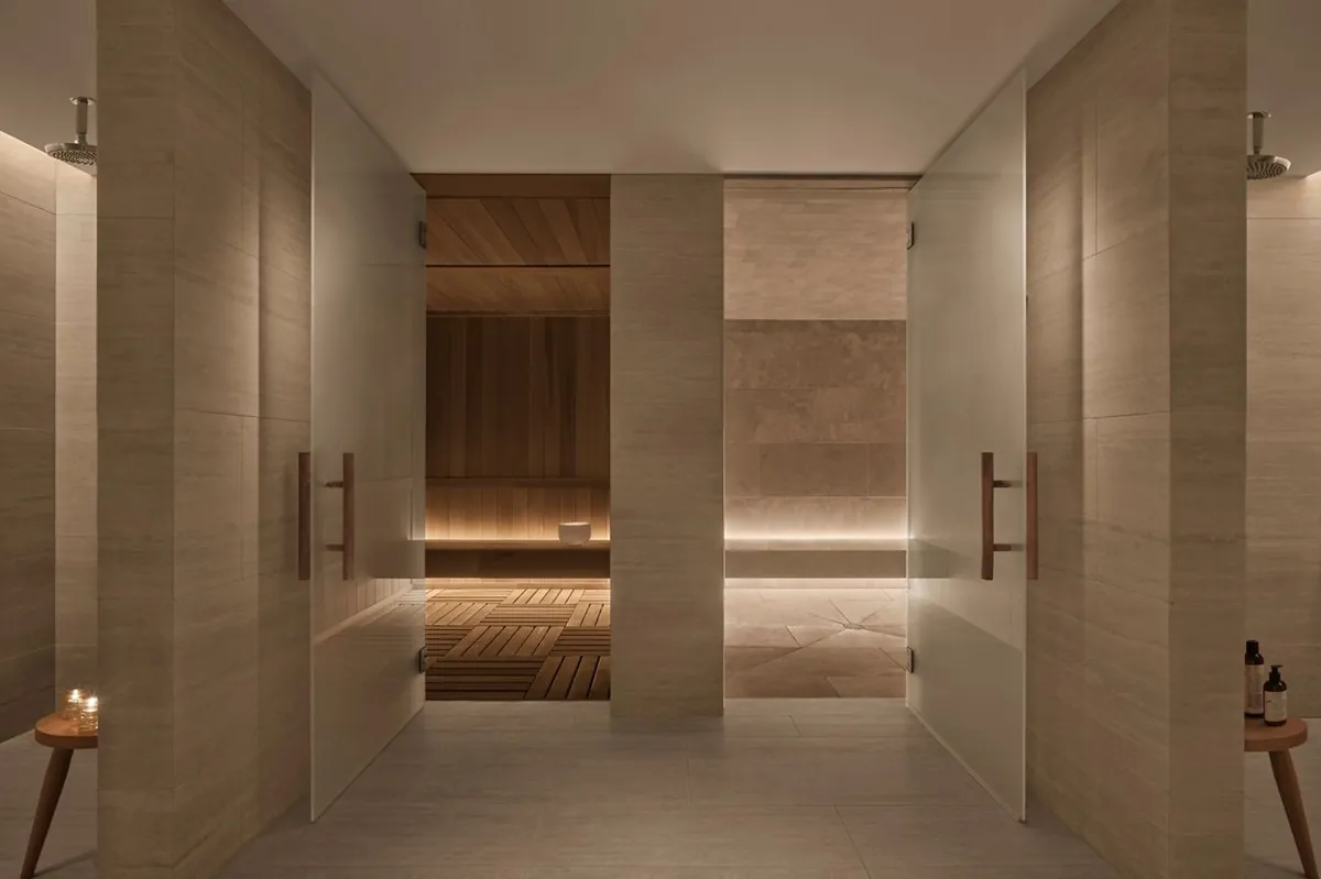 the sauna at The West Hollywood EDITION