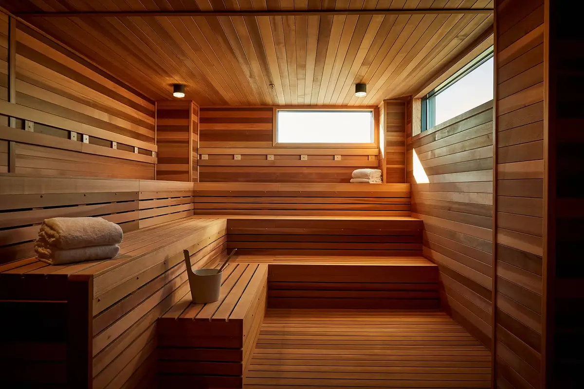 Hewing Hotel (rooftop sauna): the sauna